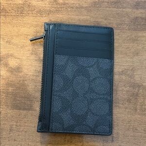 Coach Black and Gray Card Holder